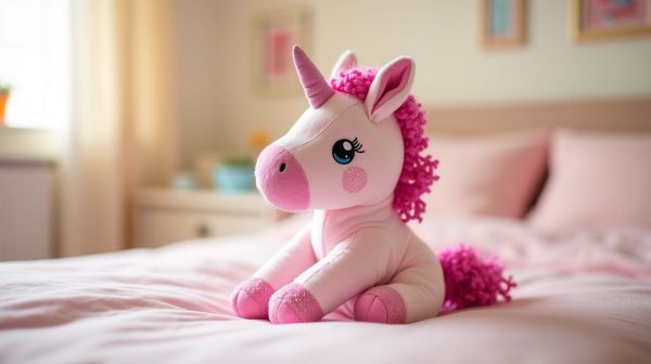 Offrez une peluche licorne rose personnalisée et magique
